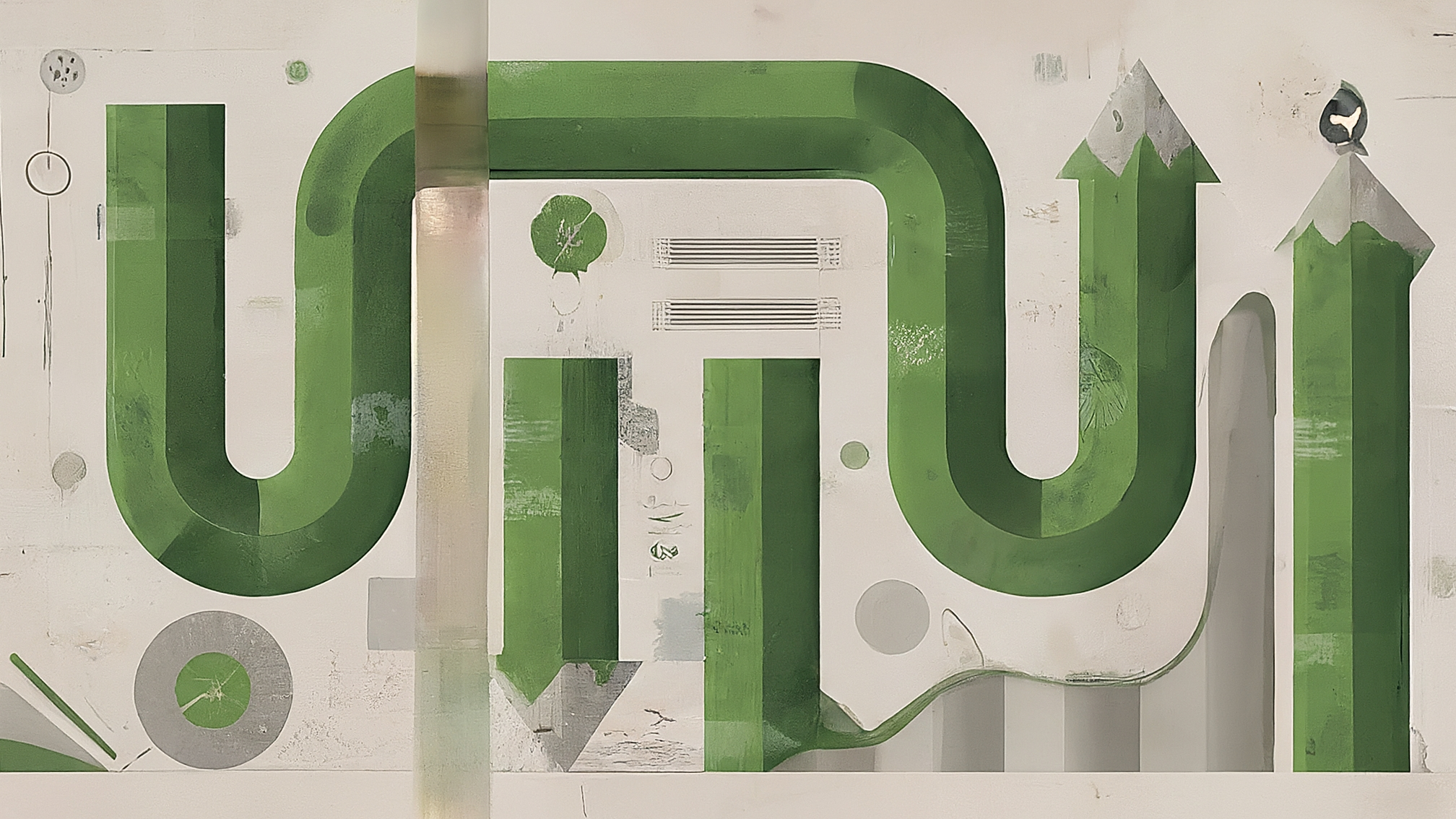 Clean illustration showing technical analysis concepts, abstract chart elements, green color scheme, educational style